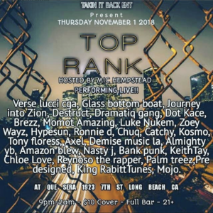 Top Rank x Bangpunk by Takin It Back Entertainment